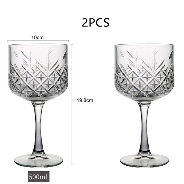 European Style Cocktail Glass Bar Cup Carved Wide Mouth Champagne