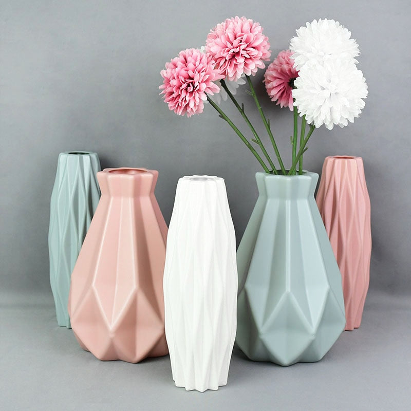 Pastel Geometric Floral Vases