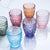 Multicolor Glass Cup Embossed Drinking Glasses